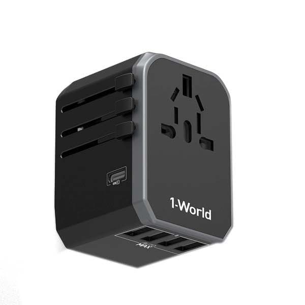 MOMAX 1-World Type C + 4 USB AC Travel Adapter