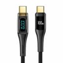 USAMS US-SJ591 Type-C To Type-C PD 100W Transparent Digital Display Cable (2 Meter)