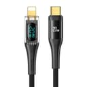 USAMS SJ589 Type-C To Lighting 20W Transparent Digital Display Cable (2 Meter)