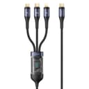 USAMS US-SJ600 3IN1 Transparent Digital Display PD100W Fast Charging Data Cable-1.2m (U83)
