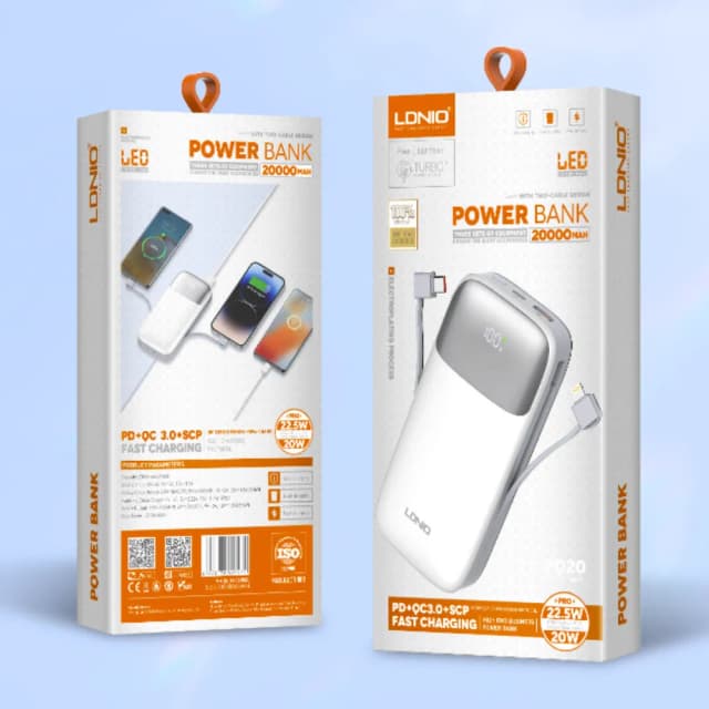 LDNIO PQ20 20000mAh 22.5W Fast Charging Power Bank