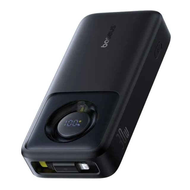 Baseus NOMOS 30W 74Wh 20000mAh Digital Display Power Bank with Built-in iP Retractable Cable