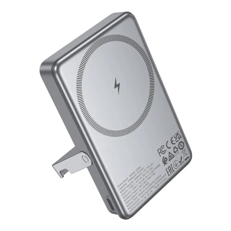 Hoco Q36A 10000mAh MagSafe Power Bank with Rotatable Kickstand | Fast Wireless Charging for iPhone