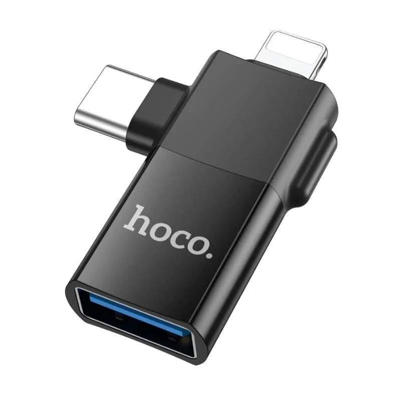 Hoco UA17 2 in1 iP male/Type C Male to USB Female Adapter