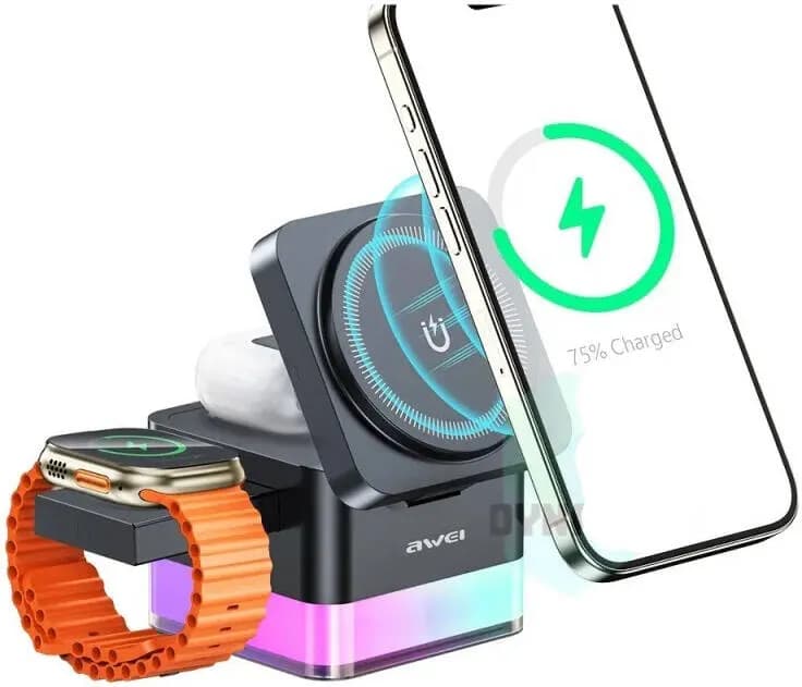 Awei W25 3-in-1 Wireless Charger