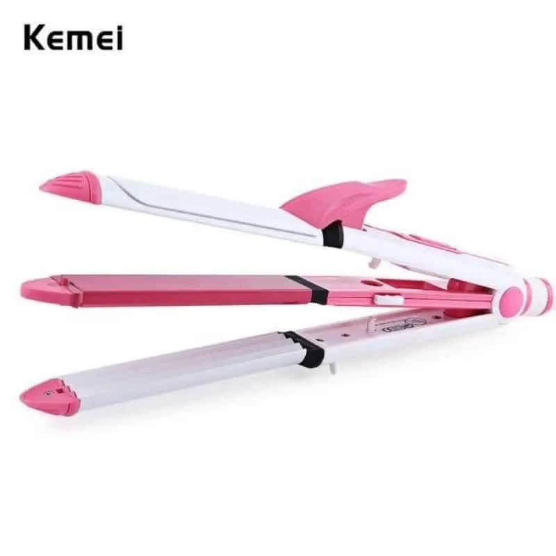 Kemei KM-1213 3 in 1 Hair Straightener Wave Curler