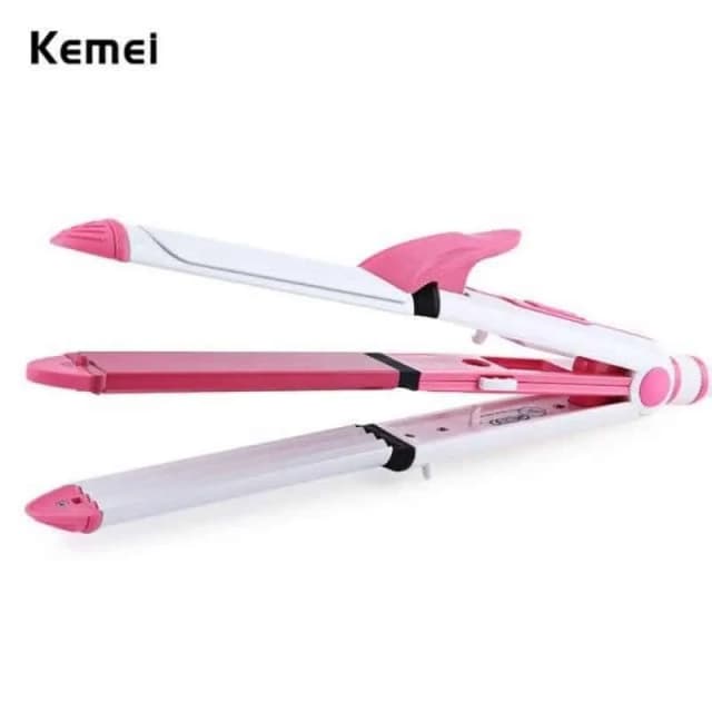 Kemei KM-1213 3 in 1 Hair Straightener Wave Curler