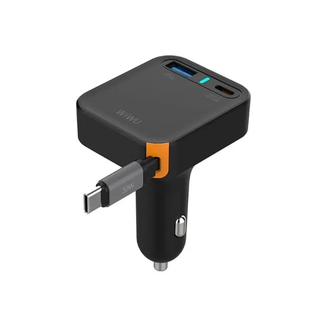 WiWU Wi-CC033 65W Car Charger with Retractable USB-C Cable