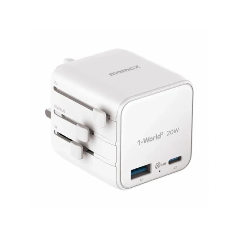 Momax UA29 1-World² 20W Universal 2-Port USB Travel Adapter