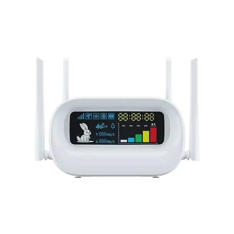 VEMO K12 4G LTE Router with Clock WHITE – Dual-Function SIM Wi-Fi Router