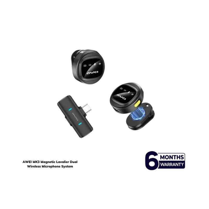 AWEI MK3 Magnetic Lavalier Dual Wireless Microphone System