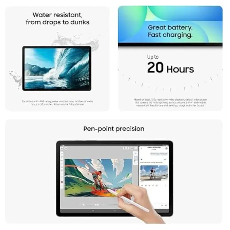 Samsung Galaxy Tab S10 FE 128GB Water-Resistant Tablet with S Pen