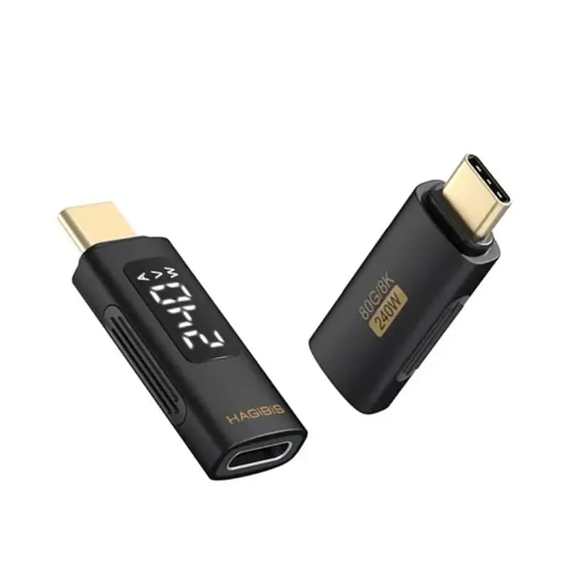 HAGiBiS USB4 Adapter with LED Display 240W PD3.1 80Gbps Cable