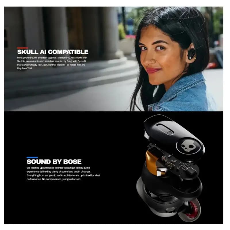 Skullcandy Method 540 ANC Wireless Earbuds with Bose Sound