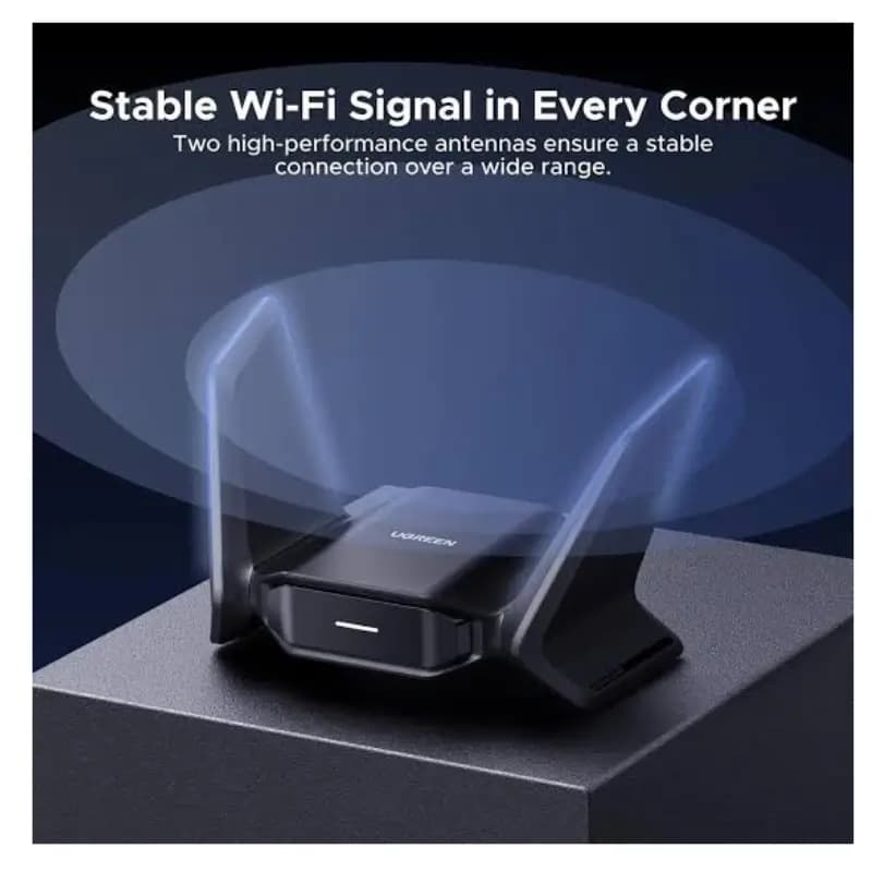 UGREEN CM995 Wi-Fi 7 USB Adapter with Dual High-Gain Antennas