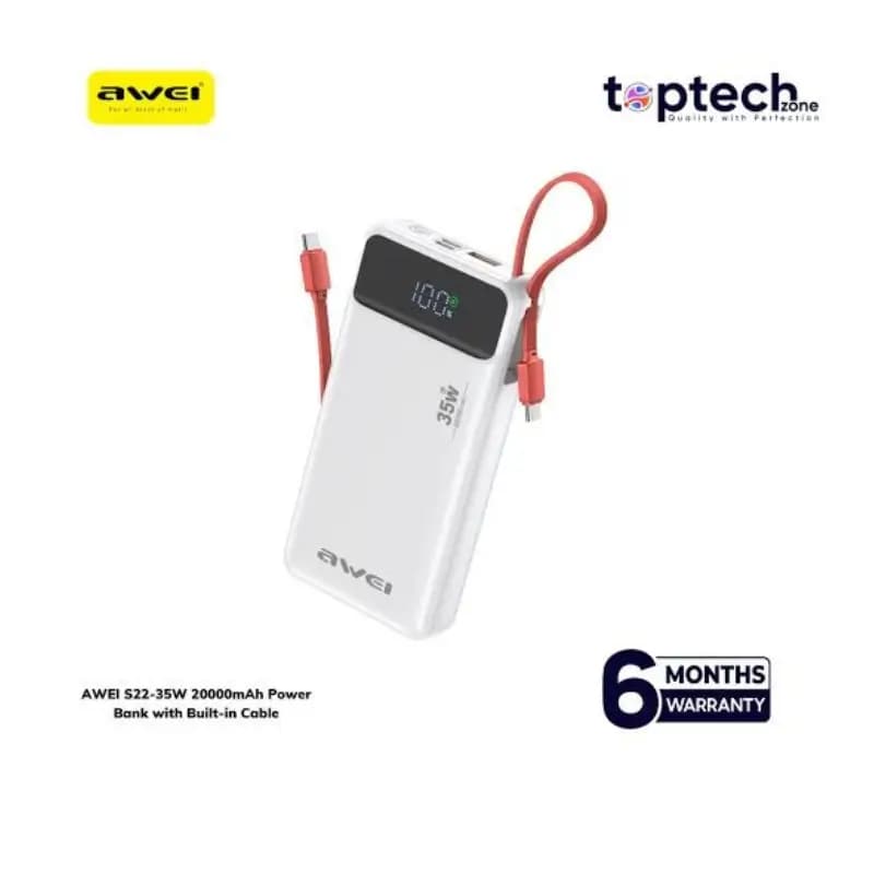 AWEI S22-35W 20000mAh Power Bank with 35W PD Charging