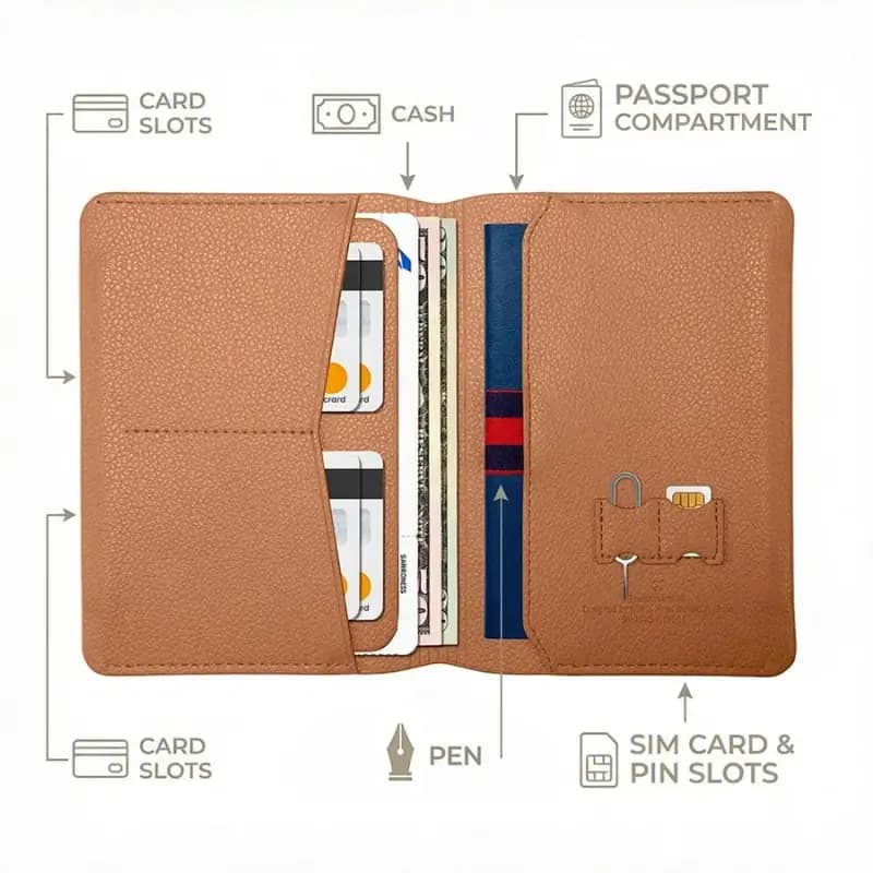WiWU Master RFID Blocking Passport Wallet & Travel Organizer