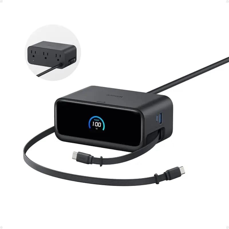 Anker Nano 100W 7-in-1 Desktop Charger Mix with Retractable USB-C Cable