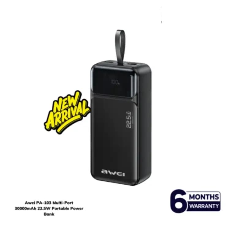 AWEI PA-103 30000mAh Multi-Port Power Bank with Digital Display