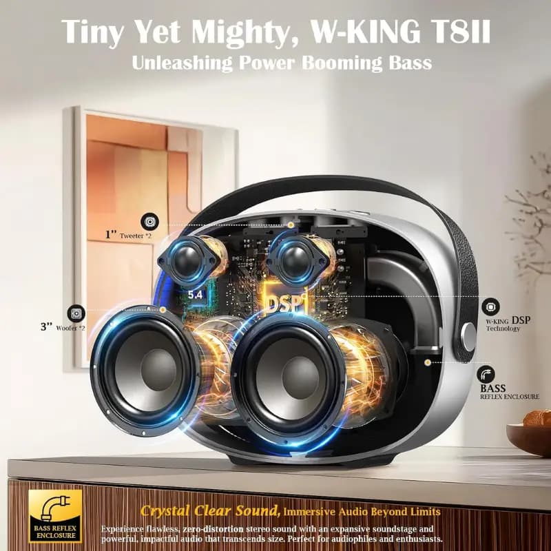W-KING T8 II Bluetooth 5.3 Party Speaker with RGB Lighting