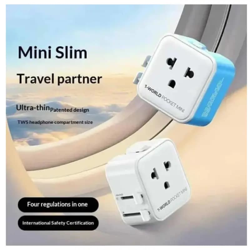 MOMAX UA37 1-World Pocket Mini Travel Charger Adapter with Fast Charging