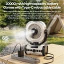 REMAX RS-ZF20 Rechargeable Outdoor Spray Cooling Fan with 20000mAh Battery and Mist Spray System