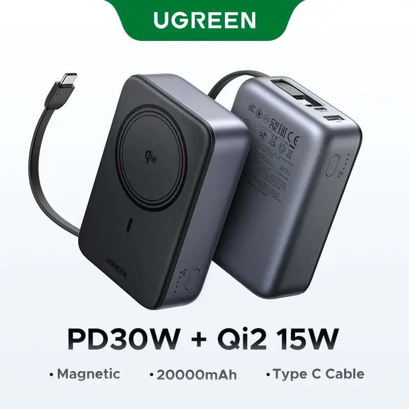 UGREEN PB567 20000mAh Qi2 Magnetic Power Bank