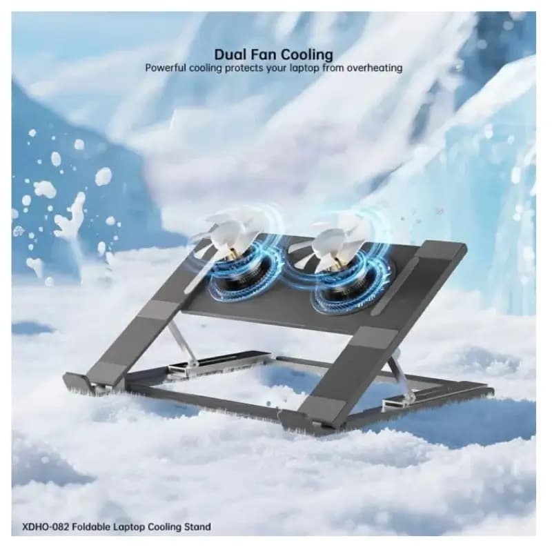 XUNDD XDHO-082 Foldable Laptop Cooling Stand with Dual Fan for Up to 17-Inch Laptops