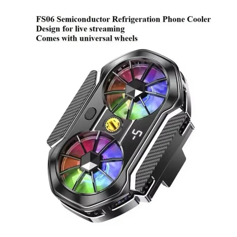 GUQILE FS06 Dual Cooling Phone Cooler with RGB Light & Digital Display
