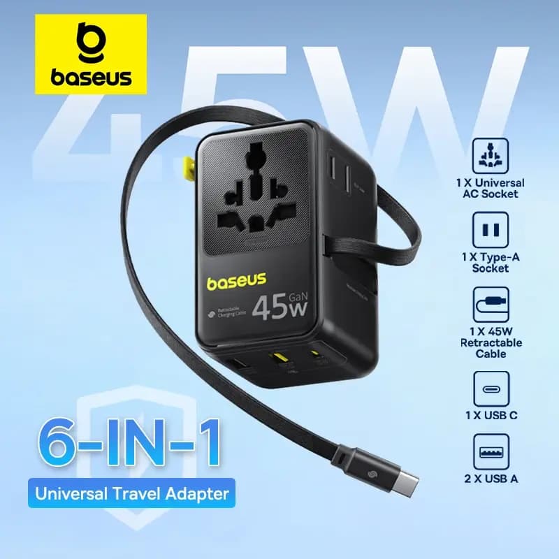 Baseus PicoGo AG11 45W GaN Universal Travel Adapter