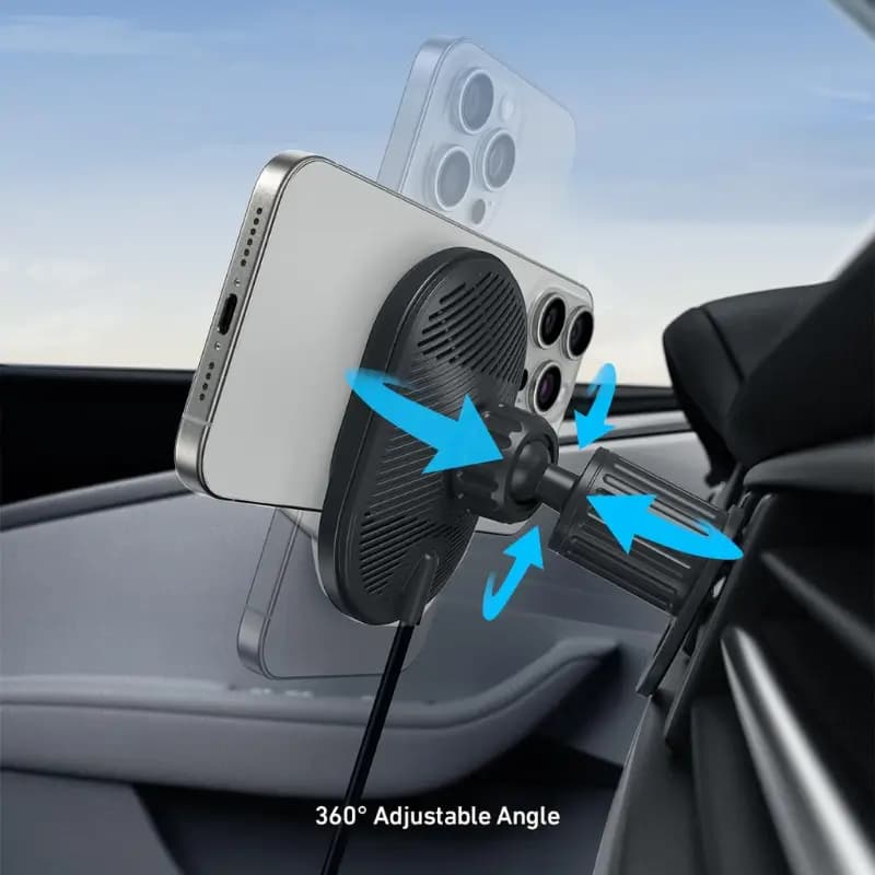 Anker B2932 MagGo 15W Magnetic Wireless Car Charger with Built-In USB-C Cable