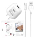 XO L37 EU Wall Charger 2.1A Fast Charging with NB103 Micro USB Cable