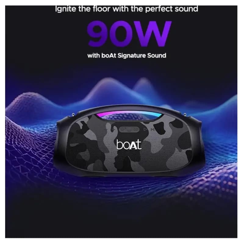 boAt Stone 1800 90W Bluetooth Speaker with RGB Lights and IPX6 Rating