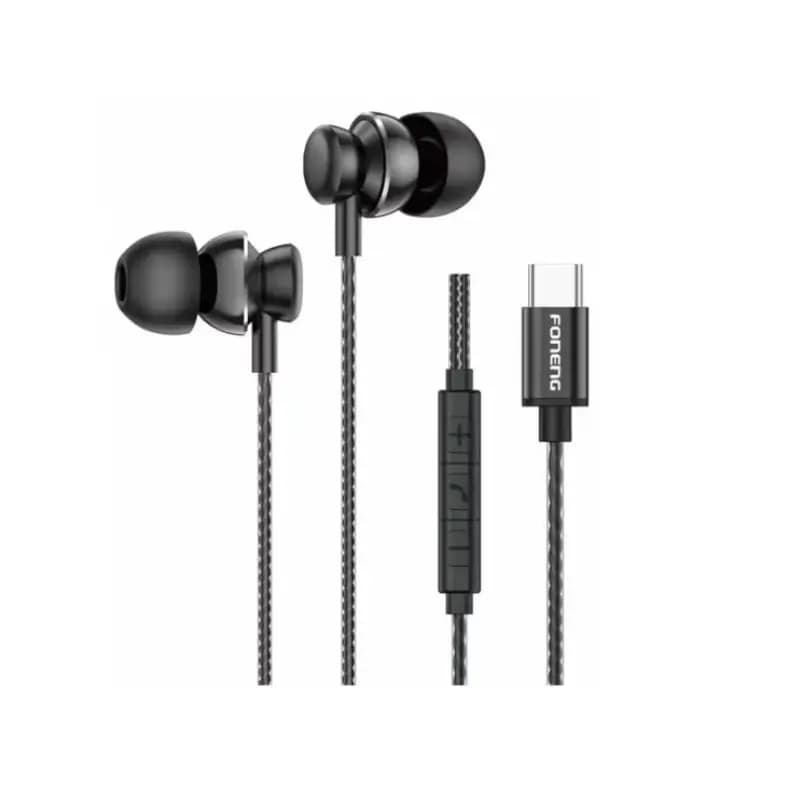 Foneng T67 USB Type-C In-Ear Earphone with Heavy Bass and Built-in Mic