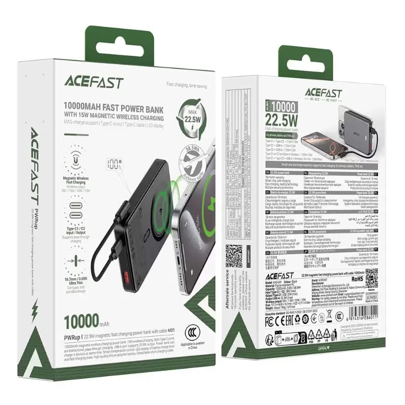 Acefast M31 Magnetic Wireless Power Bank 10000mAh