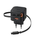 XO L165 20W Fast Wall Charger with Retractable Cable & Safety Protection