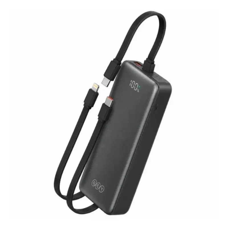 QCY Pulse PB20D 20000mAh Power Bank With 3 Built-In Cables