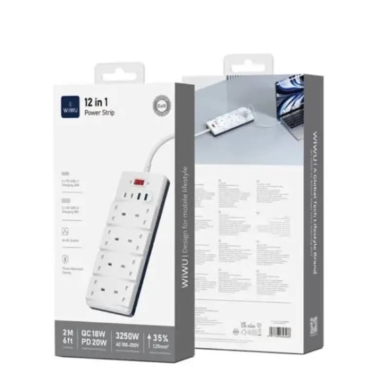 WiWU Wi-S009 PS842 12-in-1 Desktop Power Strip with USB-C