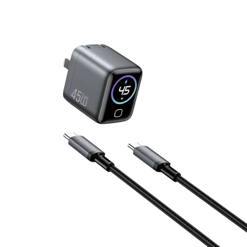 WiWU Voyager CHG500 45W PD/QC GaN Charger Combo with Real-Time Display