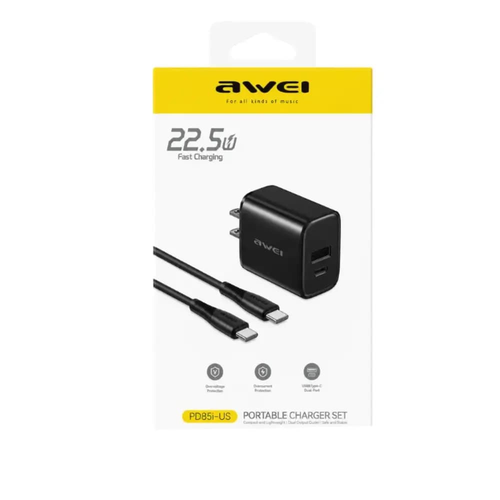 Awei PD85i-US 22.5W Fast Charger Set