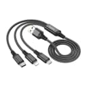 Hoco X76 3-in-1 Super Charging Cable with Nylon Braid