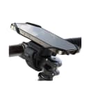 360° rotating phone holder mounted on bicycle handlebar