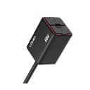 Close-up of LDNIO C108 USB-C PD and USB-A QC3.0 ports