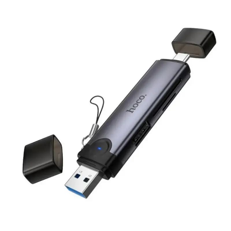HOCO HB56 Victory 3-in-1 USB Type-C card reader front view