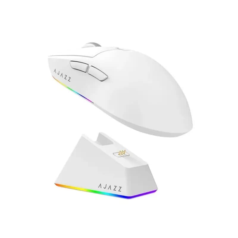 Ajazz AJ139 V2 MC wireless gaming mouse front view in black