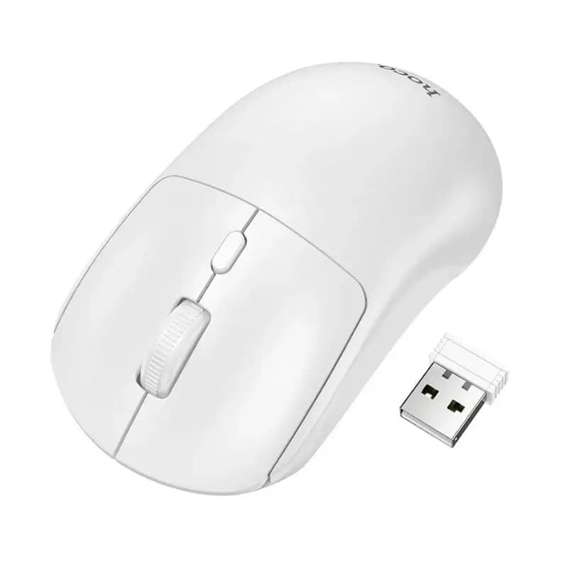 Close-up of Hoco GM42 Platino mouse buttons and scroll wheel
