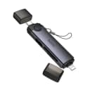 Hoco HB56B Victory 3-in-1 aluminum card reader with USB-C and 8 Pin plugs