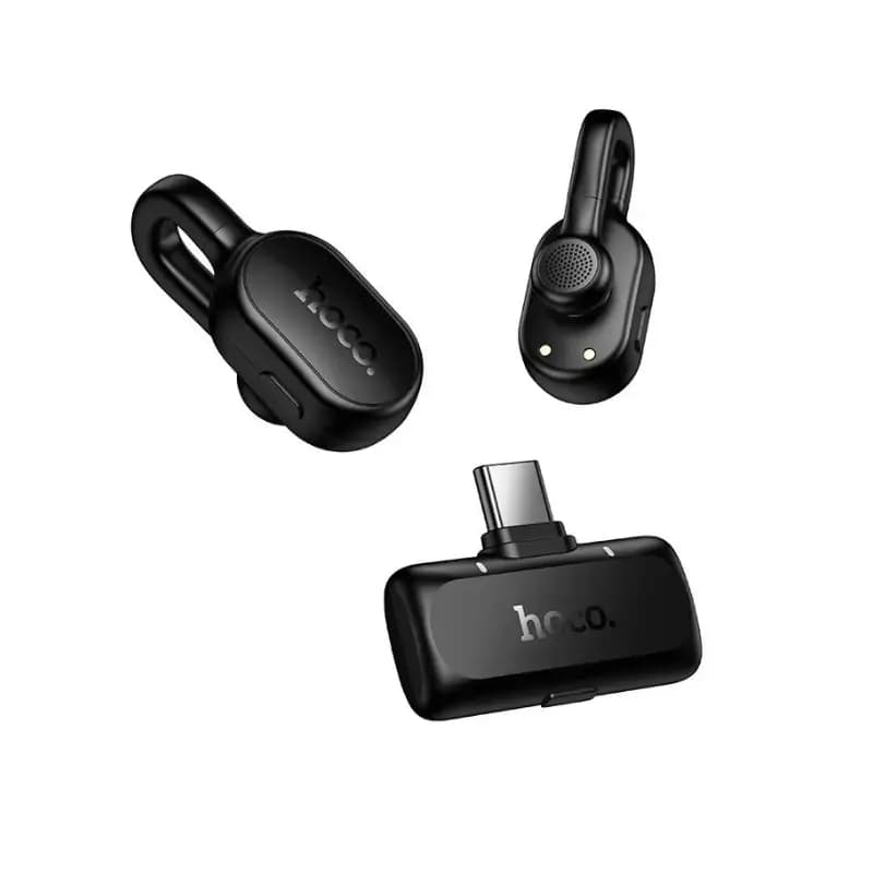 Content creator using HOCO L27 wireless mic while filming