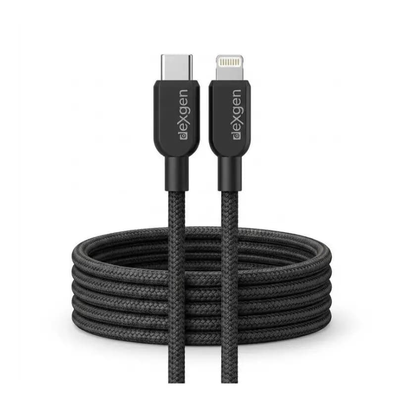 DexGen NEO USB-C to Lightning charging cable on white background