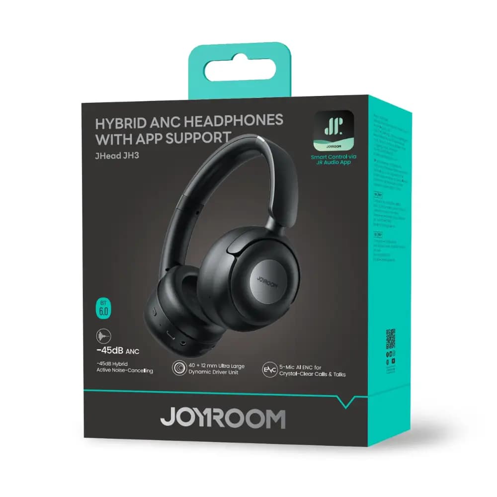 Joyroom JR-JH3 hybrid ANC wireless headphones in black